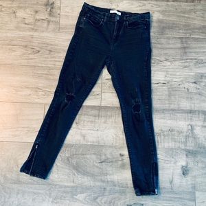 Junior's Mudd Black Ripped Skinny Jeans, Sz 7